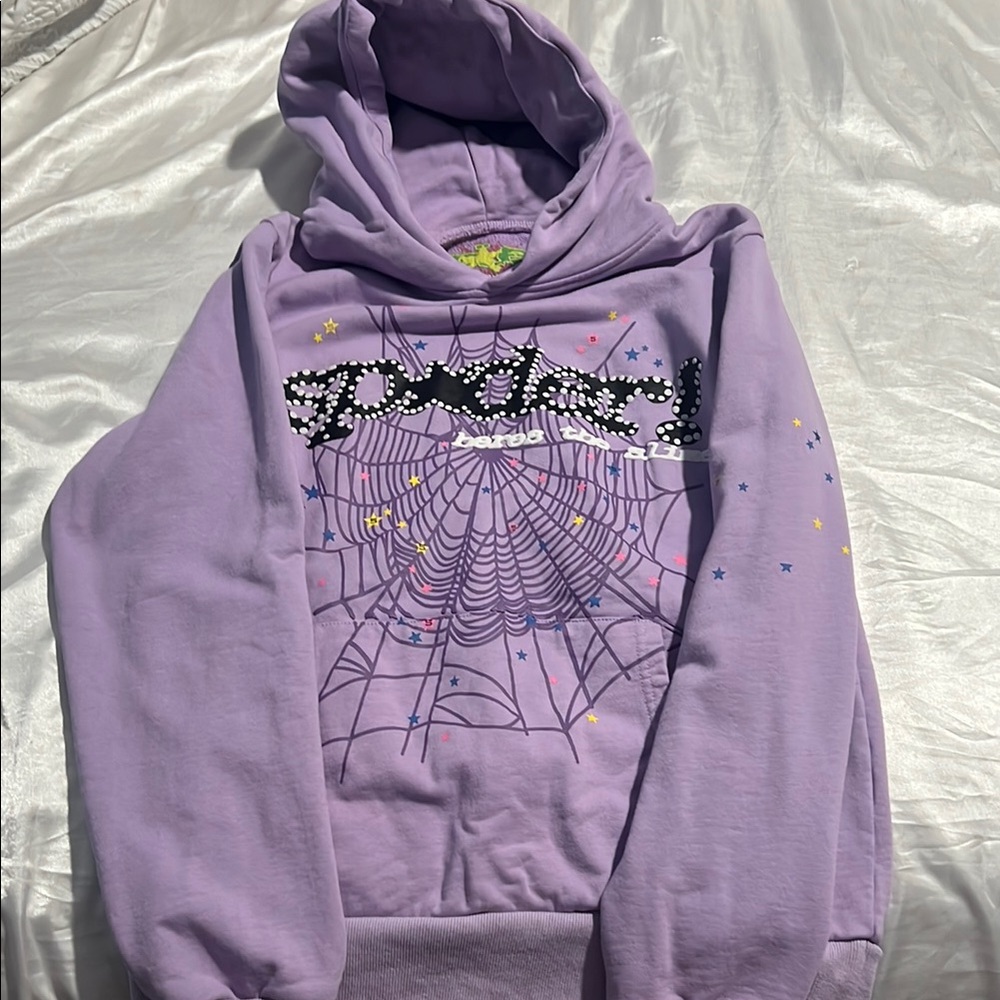 Purple Spider Web Graphic Hoodie